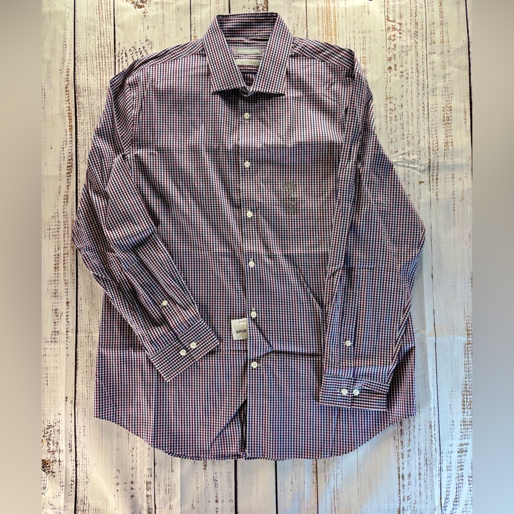 Michael Kors Men’s Button-Up Shirt XL | Blue & Red Plaid